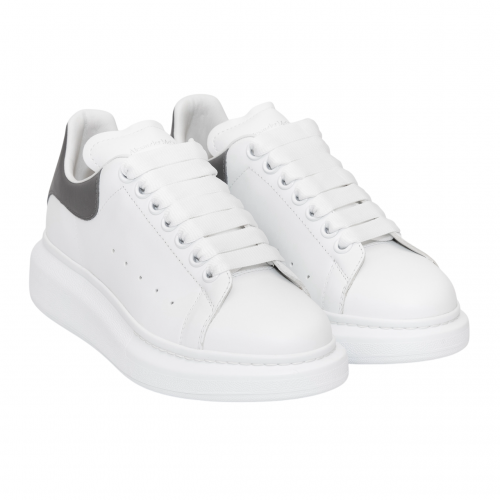 Sneakers ALEXANDER MCQUEEN, Oversize, Grey Details, Women, White Sneakers ALEXANDER MCQUEEN, Oversize, Grey Details, Women, White