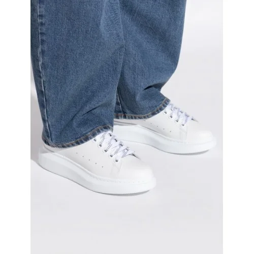 Sneakers ALEXANDER MCQUEEN, Oversize, New Tech Leather, Black Details, Women, White
