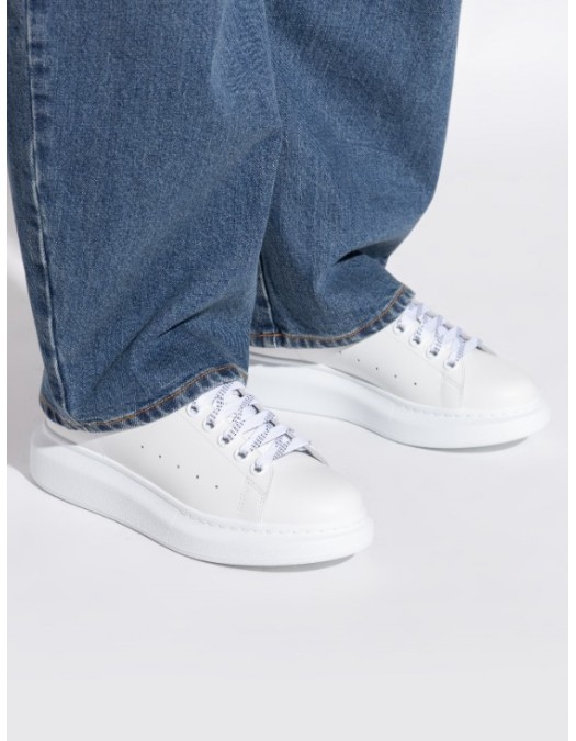 Sneakers ALEXANDER MCQUEEN, Oversize, New Tech Leather, Black Details, Women, White - 553770WIEF19061