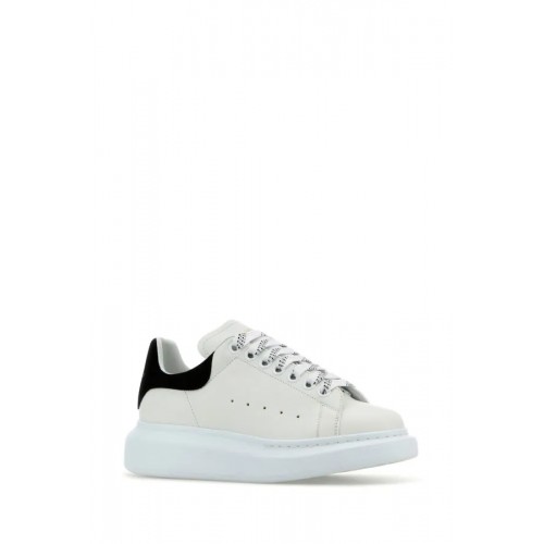 Sneakers ALEXANDER MCQUEEN, Oversize, New Tech Leather, Black Details, Women, White Sneakers ALEXANDER MCQUEEN, Oversize, New Tech Leather, Black Details, Women, White