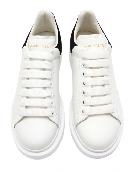 Sneakers ALEXANDER MCQUEEN, Oversize, New Tech Leather, Black Details, Women, White - 553770WIEF19061