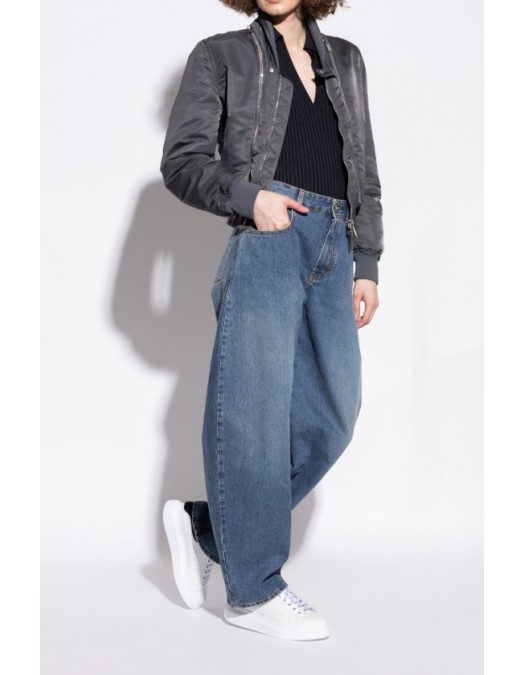 Sneakers ALEXANDER MCQUEEN, Oversize, New Tech Leather, Black Details, Women, White - 553770WIEF19061