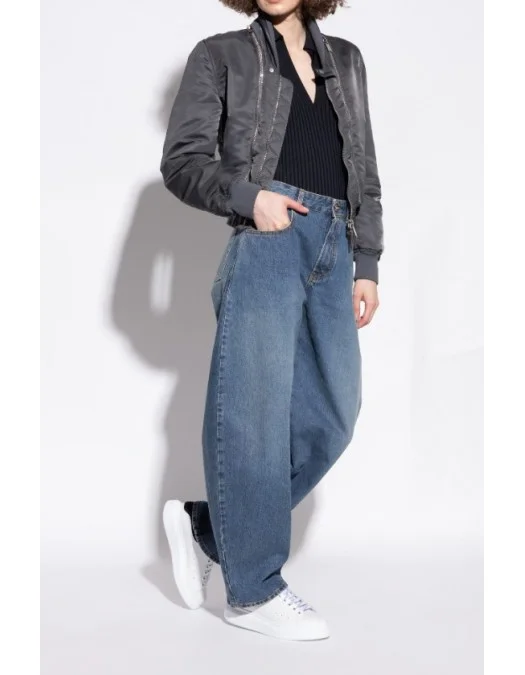 Sneakers ALEXANDER MCQUEEN, Oversize, New Tech Leather, Black Details, Women, White - 553770WIEF19061