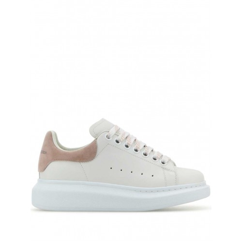 Sneakers ALEXANDER MCQUEEN, Oversize, New Tech Leather, Pink Details, White Sneakers ALEXANDER MCQUEEN, Oversize, New Tech Leather, Pink Details, White