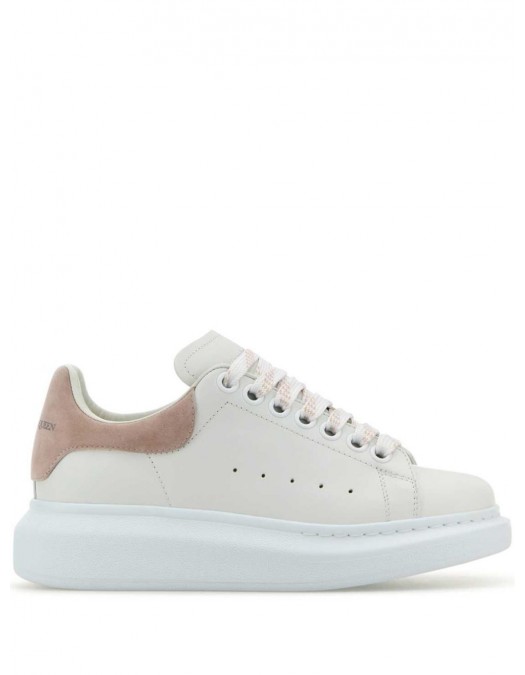 Sneakers ALEXANDER MCQUEEN, Oversize, New Tech Leather, Pink Details, White - 553770WIEF19182