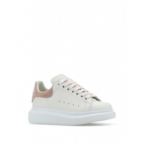 Sneakers ALEXANDER MCQUEEN, Oversize, New Tech Leather, Pink Details, White Sneakers ALEXANDER MCQUEEN, Oversize, New Tech Leather, Pink Details, White