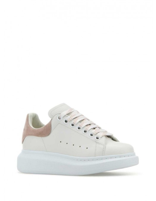 Sneakers ALEXANDER MCQUEEN, Oversize, New Tech Leather, Pink Details, White - 553770WIEF19182