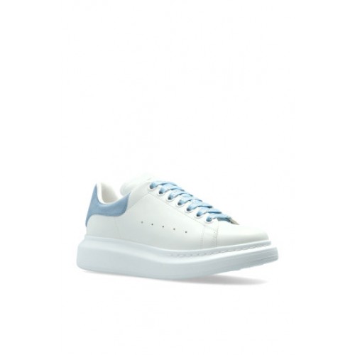 Sneakers ALEXANDER MCQUEEN, Oversize, New Tech Leather, Baby Blue Details, White Sneakers ALEXANDER MCQUEEN, Oversize, New Tech Leather, Baby Blue Details, White