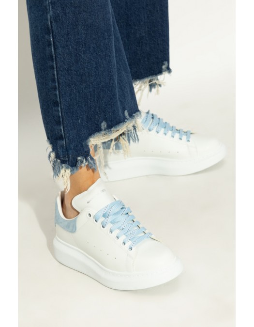 Sneakers ALEXANDER MCQUEEN, Oversize, New Tech Leather, Baby Blue Details, White - 553770WIEF19412