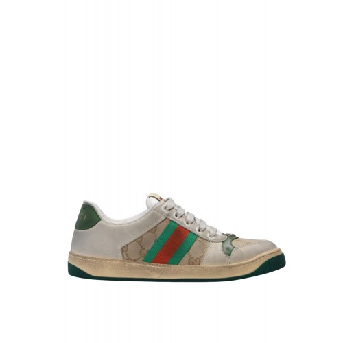 SNEAKERS GUCCI, Beige WEB Stripe, 'Screener' Sneakers, Multicolor SNEAKERS GUCCI, Beige WEB Stripe, 'Screener' Sneakers, Multicolor