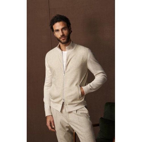 JACHETA GRAN SASSO, Premium Wool Blend, Full Zip, Beige JACHETA GRAN SASSO, Premium Wool Blend, Full Zip, Beige