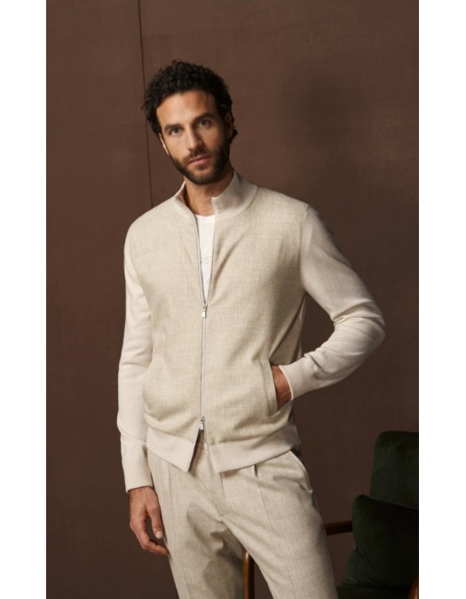 JACHETA GRAN SASSO, Premium Wool Blend, Full Zip, Beige - 5718619662113