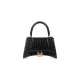 GEANTA BALENCIAGA, Handbag, Hourglass Small, Crocodile, Black - 5935461LRGM1000