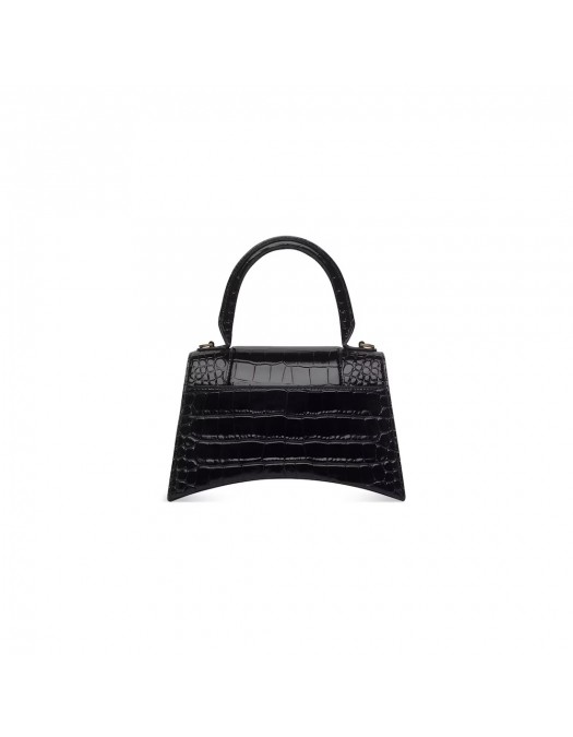 GEANTA BALENCIAGA, Handbag, Hourglass Small, Crocodile, Black - 5935461LRGM1000