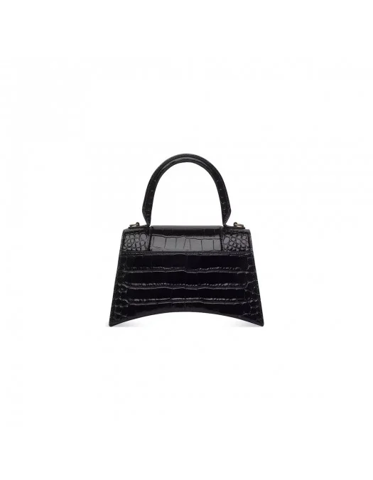 GEANTA BALENCIAGA, Handbag, Hourglass Small, Crocodile, Black - 5935461LRGM1000