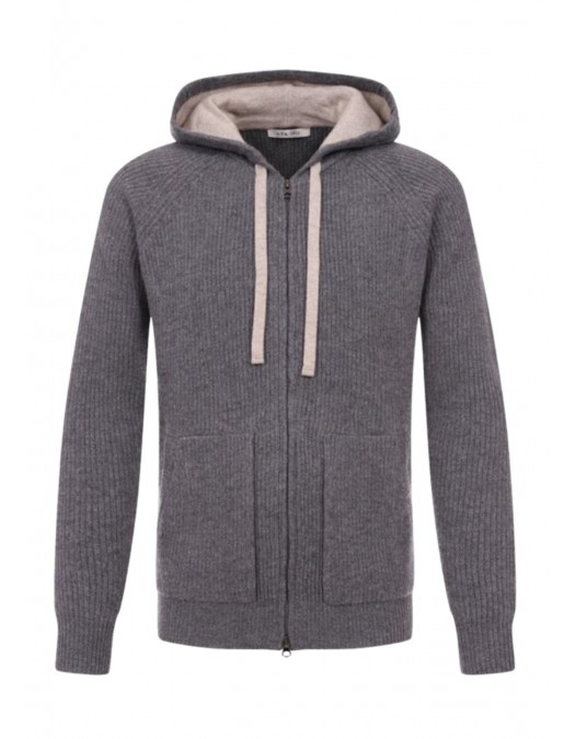 Hanorac L.B.M 1911, Grey knit zip-up hoodie - 5950566380 Hanorac L.B.M 1911, Grey knit zip-up hoodie - 5950566380