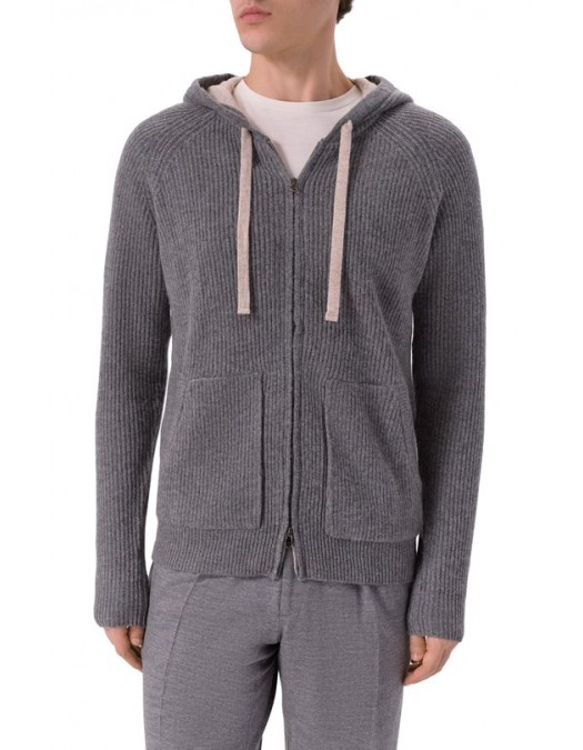 Hanorac L.B.M 1911, Grey knit zip-up hoodie - 5950566380 Hanorac L.B.M 1911, Grey knit zip-up hoodie - 5950566380