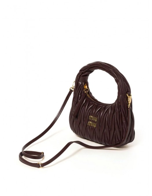 Geanta MIU MIU, Hobo Wander Tote, Brown - 5BC125VOOYN88F0236