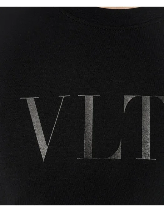 Tricou Valentino, Logo Insert VLTN, Black - 5V3MG10V96P0NO Tricou Valentino, Logo Insert VLTN, Black - 5V3MG10V96P0NO