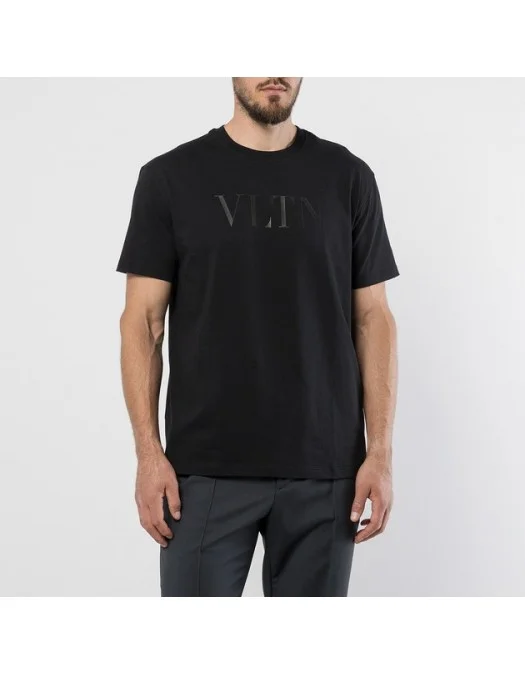 Tricou Valentino, Logo Insert VLTN, Black - 5V3MG10V96P0NO Tricou Valentino, Logo Insert VLTN, Black - 5V3MG10V96P0NO