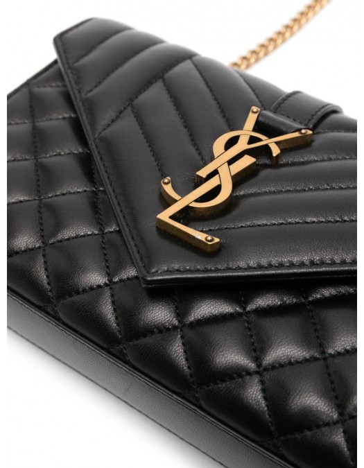 Geanta YVES SAINT LAURENT, Shoulder, Envelope Quilted Design, Small, Black - 600195AACT71000