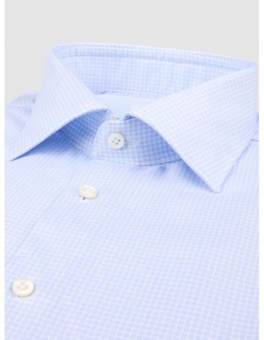 Camasa STENSTROMS, Light blue Checked Twill Shirt - 6027719112103