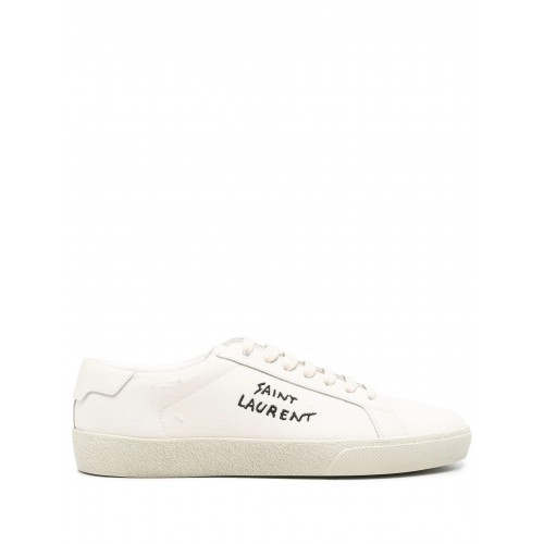 SNEAKERS YVES SAINT LAURENT, Embroidered Logo, Full White SNEAKERS YVES SAINT LAURENT, Embroidered Logo, Full White
