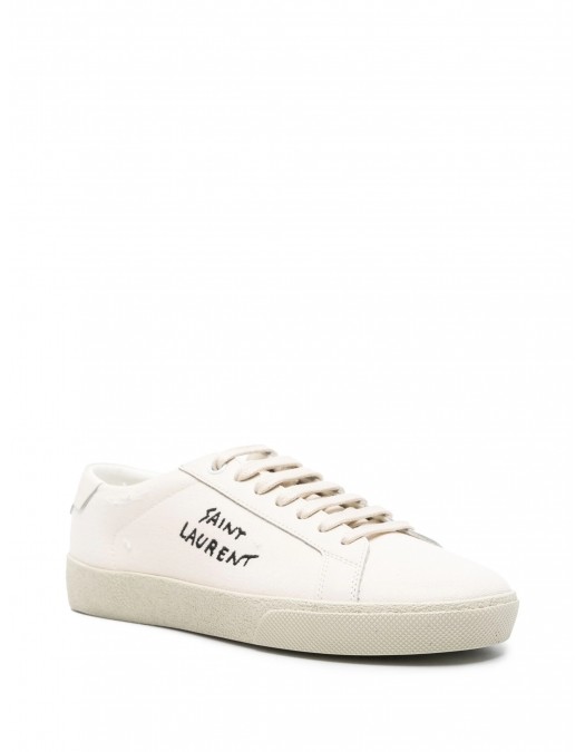 SNEAKERS YVES SAINT LAURENT, Embroidered Logo, Full White - 610648GUP109113