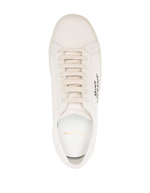 SNEAKERS YVES SAINT LAURENT, Embroidered Logo, Full White - 610648GUP109113