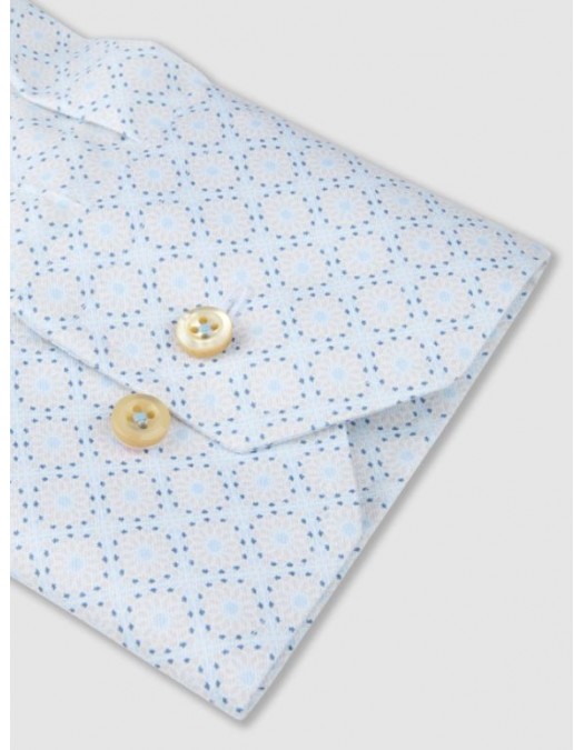 Camasa STENSTROMS, Light blue Patterned Twill Shirt - 6127519111101