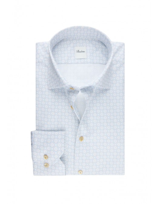 Camasa STENSTROMS, Light blue Patterned Twill Shirt - 6127519111101