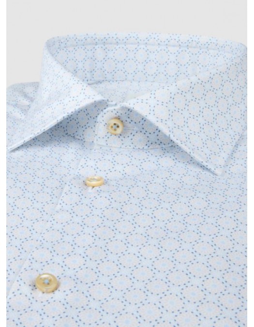 Camasa STENSTROMS, Light blue Patterned Twill Shirt - 6127519111101