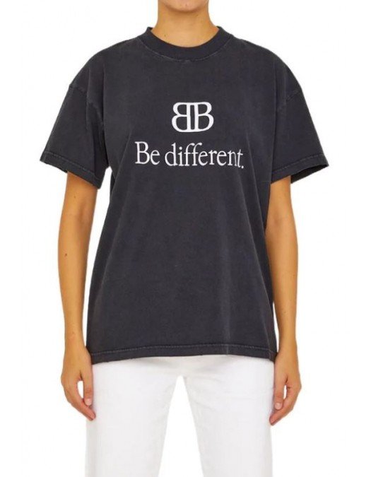 Tricou BALENCIAGA, Be Different Print, Black - 612965TNVU91070