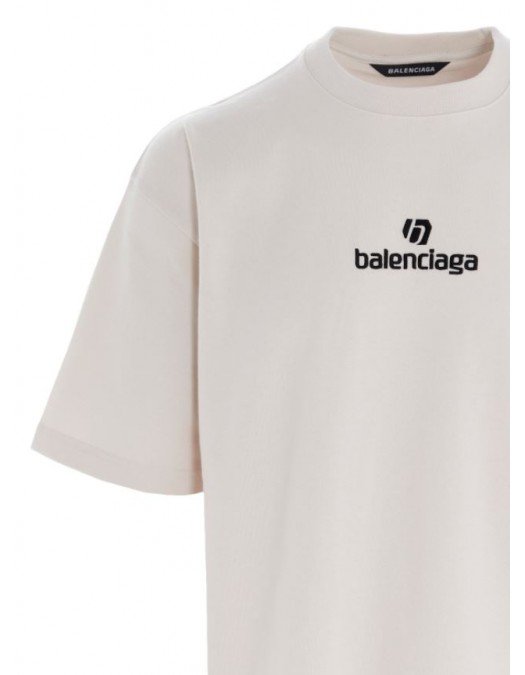 Tricou Balenciaga, Imprimeu frontal, Alb - 612966TJVD954