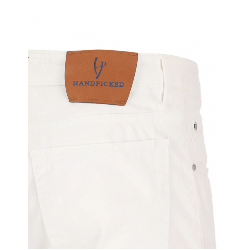 Jeans HAND PICKED, Ravello slim-fit trousers, Alb