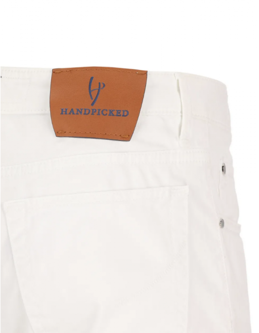 Jeans HAND PICKED, Ravello slim-fit trousers, Alb - 61HPU41RAVELLOC06510S110