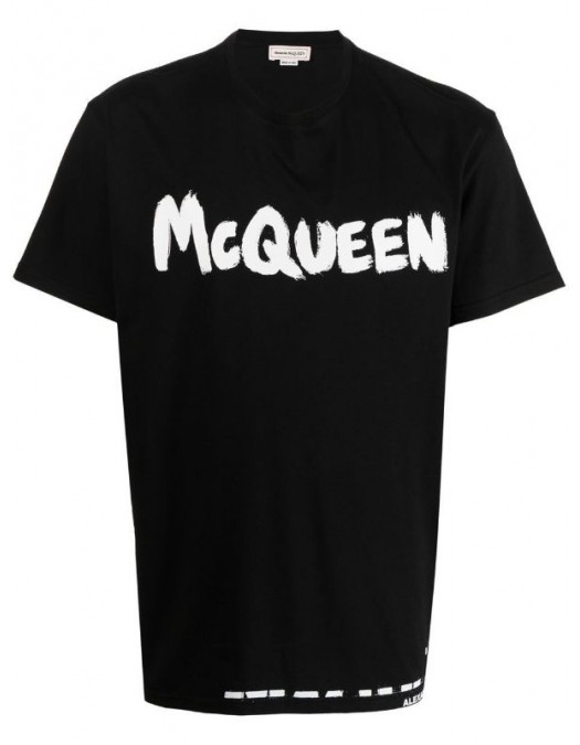 Tricou Alexander Mcqueen, Logo Print, Text Insert, Black - 622104QTZ570901