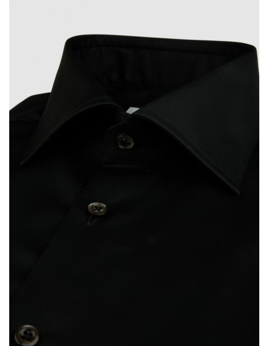 Camasa Stenstroms, Single Cuffs, Simple, Negru - 6227711465600