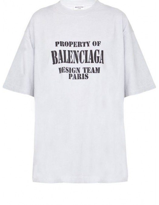 Tricou BALENCIAGA, Property of Balenciaga, Grey - 641655TMVH89012