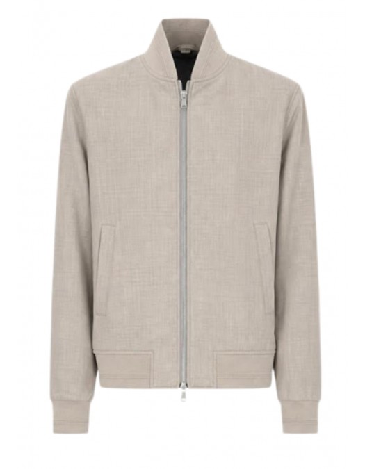 Jacheta LBM, Wool bomber jacket in mineral Beige - 6421619356