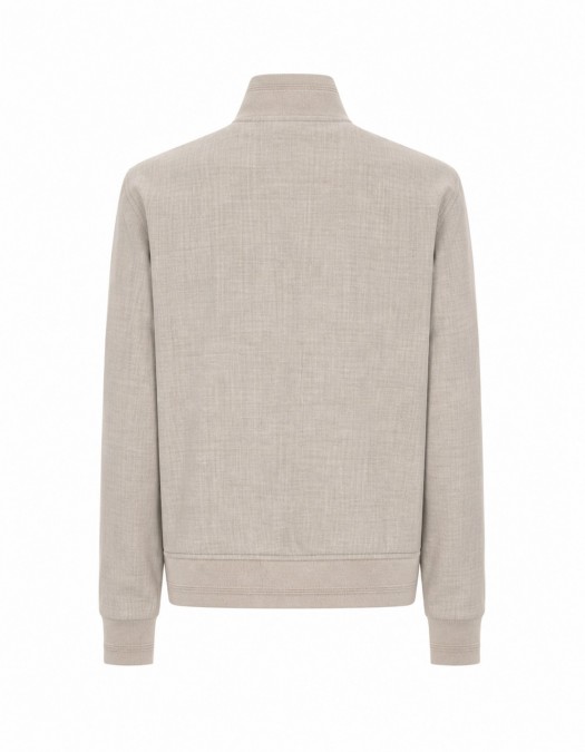 Jacheta LBM, Wool bomber jacket in mineral Beige - 6421619356