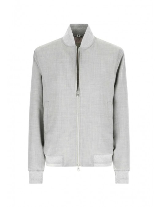 Jacheta LBM, Wool bomber jacket in mineral gray - 6421629356
