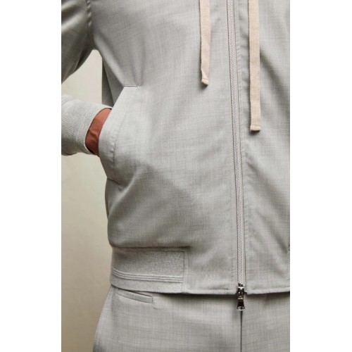 Jacheta LBM, Wool bomber jacket in mineral gray