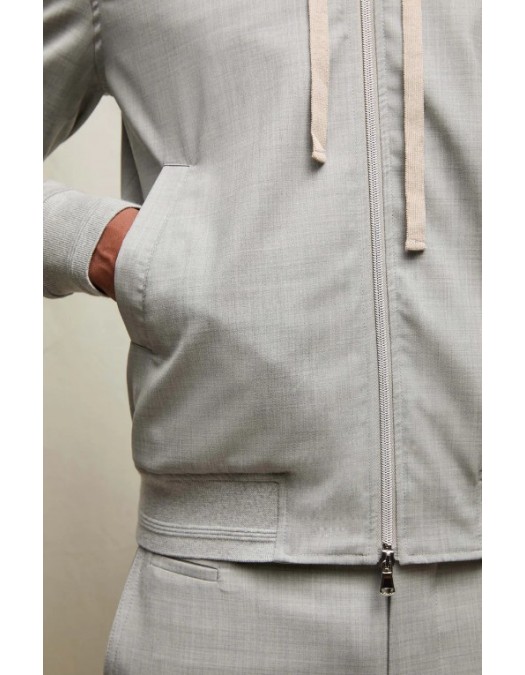 Jacheta LBM, Wool bomber jacket in mineral gray - 6421629356