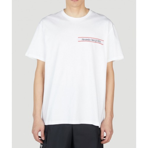 Tricou Alexander Mcqueen, Logo Black Frontal, White Tricou Alexander Mcqueen, Logo Black Frontal, White