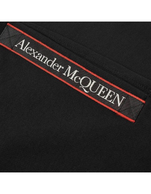 Pantaloni ALEXANDER MCQUEEN, Logo Taped, Jogger, Black - 642664QQX751000