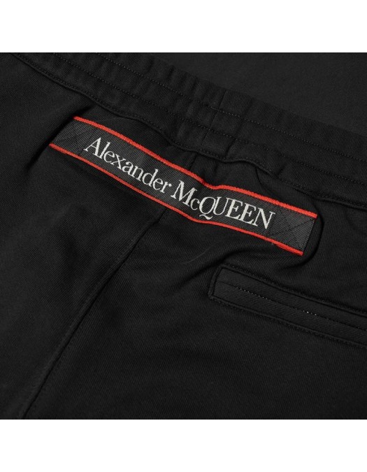 Pantaloni ALEXANDER MCQUEEN, Logo Taped, Jogger, Black - 642664QQX751000