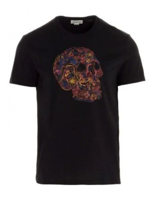 Tricou Alexander Mcqueen, Negru, Skull Color - 649873QQZ530901 Tricou Alexander Mcqueen, Negru, Skull Color - 649873QQZ530901