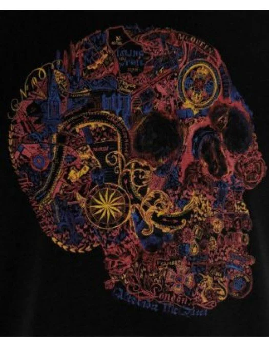 Tricou Alexander Mcqueen, Negru, Skull Color - 649873QQZ530901 Tricou Alexander Mcqueen, Negru, Skull Color - 649873QQZ530901