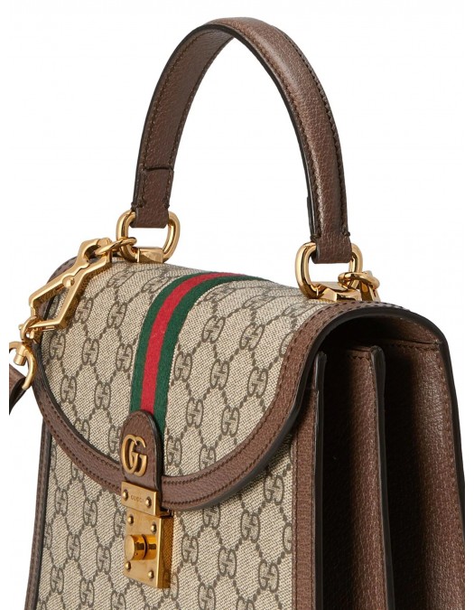 Geanta GUCCI, Top-handle, Small, Ophidia Collection, Beige - 65105596IWX8745